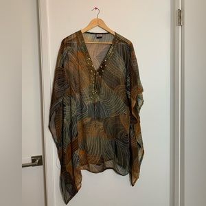 Long Boho styled Cover Up/ Poncho
